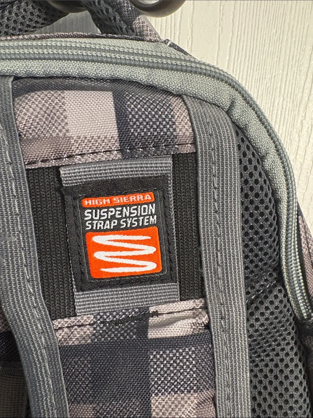High Sierra Gray and Black Plaid Backpack